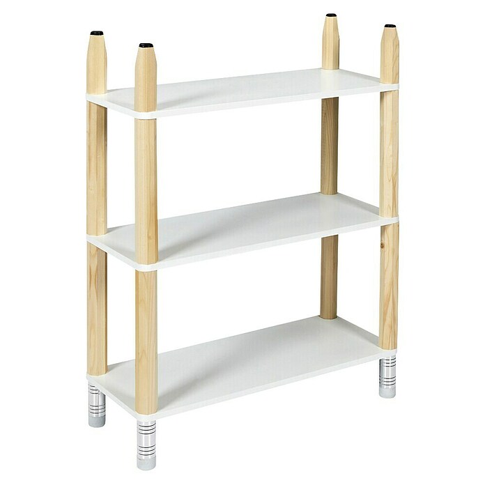 Home Deco Kids Estantería Lápiz (L x An x Al: 24 x 70 x 77 cm, Blanco/Beige, Específico para: Niños de 3 a 5 años) | BAUHAUS