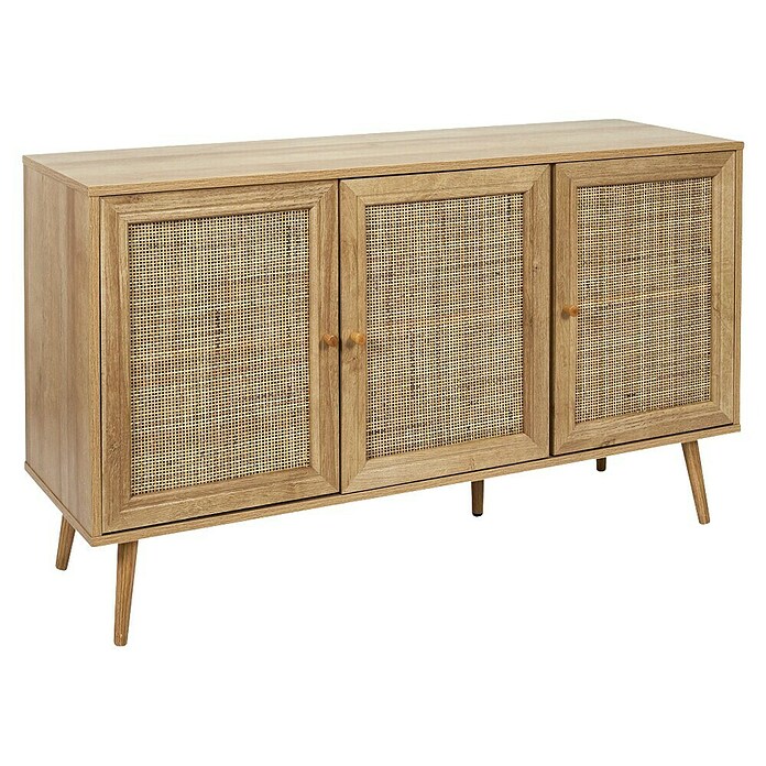 Home Deco Factory Bali Aparador (L x An x Al: 39 x 115 x 70 cm, Marrón, Número de puertas: 3 ud., Con ratán trenzado) | BAUHAUS