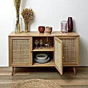 Home Deco Factory Bali Aparador (L x An x Al: 39 x 115 x 70 cm, Marrón, Número de puertas: 3 ud., Con ratán trenzado) | BAUHAUS