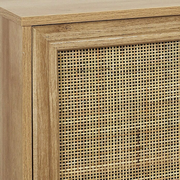 Home Deco Factory Bali Aparador (L x An x Al: 39 x 115 x 70 cm, Marrón, Número de puertas: 3 ud., Con ratán trenzado) | BAUHAUS