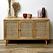 Home Deco Factory Bali Aparador (L x An x Al: 39 x 115 x 70 cm, Marrón, Número de puertas: 3 ud., Con ratán trenzado) | BAUHAUS