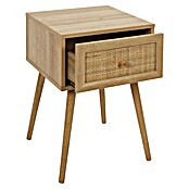 Home Deco Factory Bali Mesita de noche (L x An x Al: 39 x 39 x 55,4 cm, Marrón, Número de cajones: 1 ud., Con ratán trenzado) | BAUHAUS