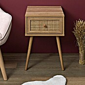 Home Deco Factory Bali Mesita de noche (L x An x Al: 39 x 39 x 55,4 cm, Marrón, Número de cajones: 1 ud., Con ratán trenzado) | BAUHAUS