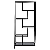Home Deco Factory Edison Estantería metálica (L x An x Al: 30 x 80 x 180 cm, Metal/Vidrio templado, Negro) | BAUHAUS