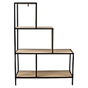 Home Deco Factory Edison Estantería metálica (L x An x Al: 30 x 80 x 112,4 cm, Metal/Madera, Negro/Marrón, Forma de escalera) | BAUHAUS