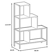Home Deco Factory Edison Estantería metálica (L x An x Al: 30 x 80 x 112,4 cm, Metal/Madera, Negro/Marrón, Forma de escalera) | BAUHAUS
