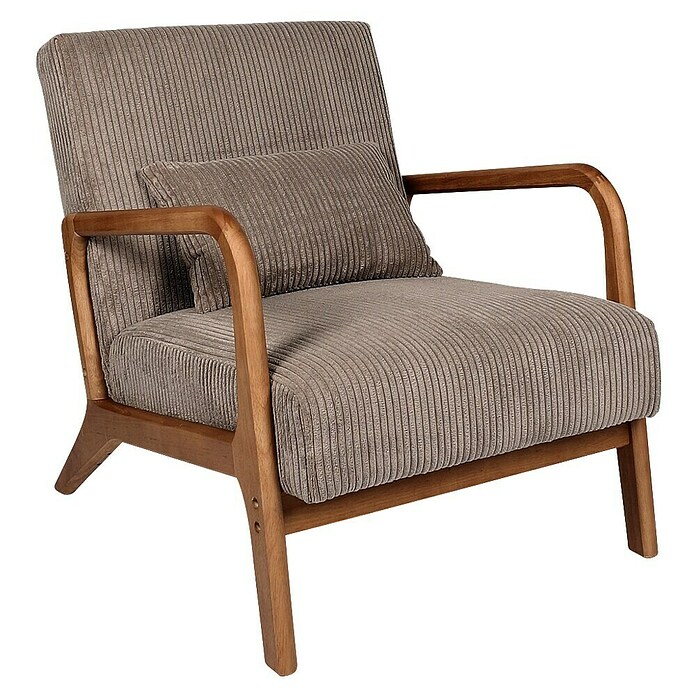 Home Deco Factory Sillón Scott (L x An x Al: 83,5 x 64,5 x 75 cm, Taupe, Textil canalé) | BAUHAUS