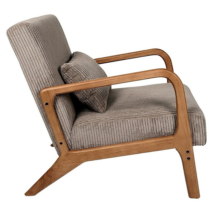 Home Deco Factory Sillón Scott (L x An x Al: 83,5 x 64,5 x 75 cm, Taupe, Textil canalé) | BAUHAUS