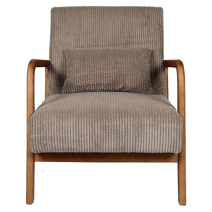 Home Deco Factory Sillón Scott (L x An x Al: 83,5 x 64,5 x 75 cm, Taupe, Textil canalé) | BAUHAUS