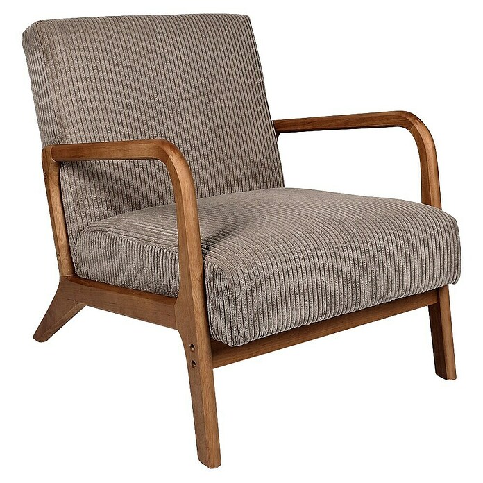 Home Deco Factory Sillón Scott (L x An x Al: 83,5 x 64,5 x 75 cm, Taupe, Textil canalé) | BAUHAUS