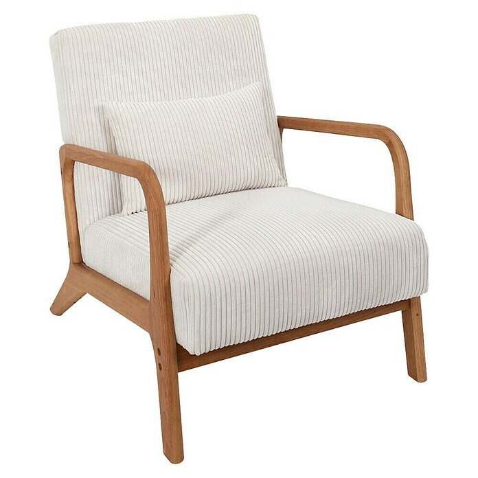 Home Deco Factory Sillón Scott (L x An x Al: 83,5 x 64,5 x 75 cm, Beige, Textil canalé) | BAUHAUS