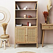 Home Deco Factory Bali Aparador buffet (L x An x Al: 37 x 80 x 163 cm, Marrón, Con ratán trenzado) | BAUHAUS