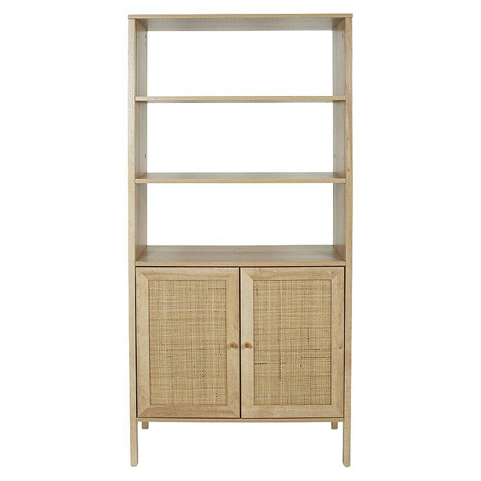 Home Deco Factory Bali Aparador buffet (L x An x Al: 37 x 80 x 163 cm, Marrón, Con ratán trenzado) | BAUHAUS