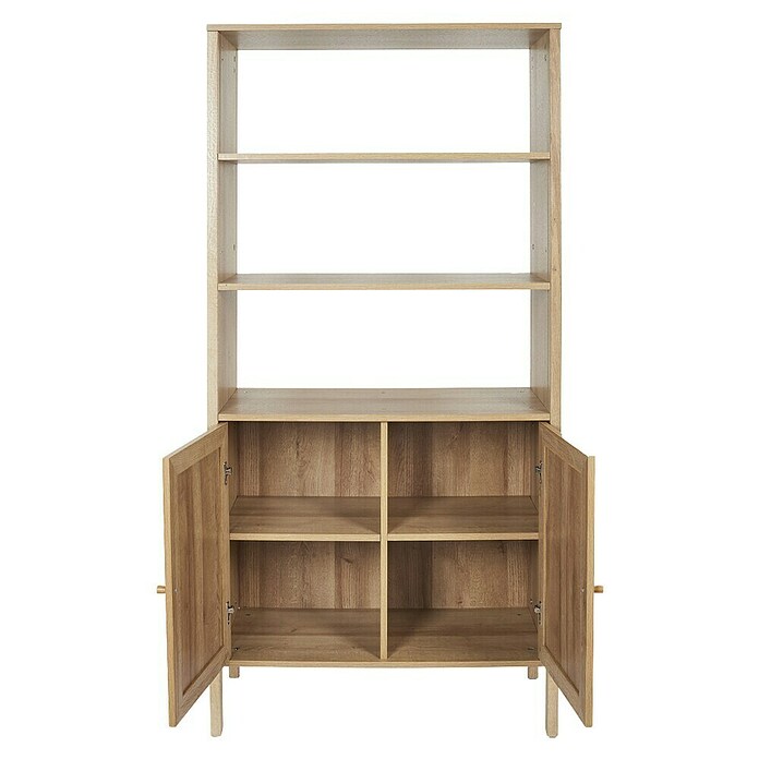 Home Deco Factory Bali Aparador buffet (L x An x Al: 37 x 80 x 163 cm, Marrón, Con ratán trenzado) | BAUHAUS
