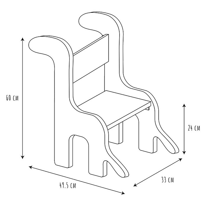 Home Deco Kids Silla Dino (Gris/Madera, Específico para: Niños pequeños) | BAUHAUS