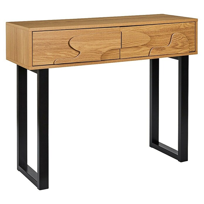 Home Deco Factory Calypso Mesa auxiliar (L x An x Al: 35 x 100 x 80 cm, MDF/Metal, Relieves curvos) | BAUHAUS