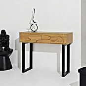 Home Deco Factory Calypso Mesa auxiliar (L x An x Al: 35 x 100 x 80 cm, MDF/Metal, Relieves curvos) | BAUHAUS
