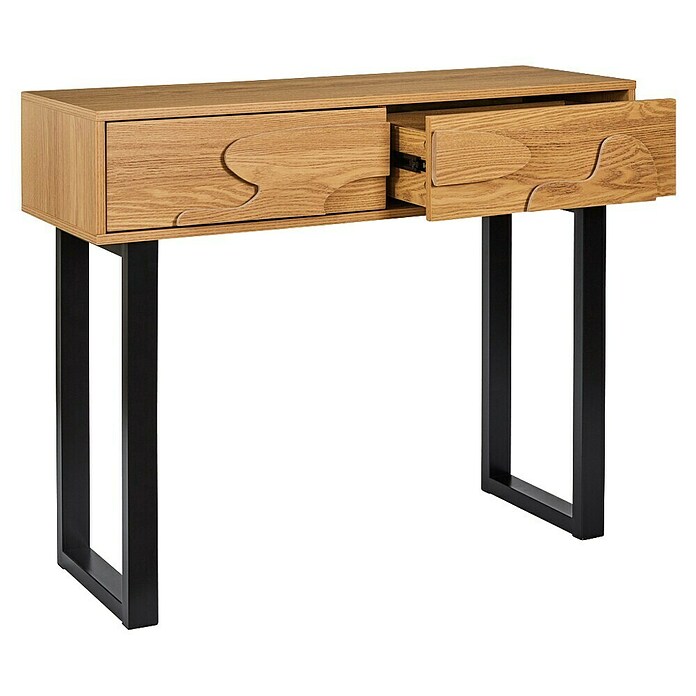 Home Deco Factory Calypso Mesa auxiliar (L x An x Al: 35 x 100 x 80 cm, MDF/Metal, Relieves curvos) | BAUHAUS