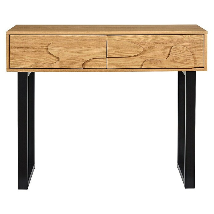 Home Deco Factory Calypso Mesa auxiliar (L x An x Al: 35 x 100 x 80 cm, MDF/Metal, Relieves curvos) | BAUHAUS