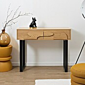 Home Deco Factory Calypso Mesa auxiliar (L x An x Al: 35 x 100 x 80 cm, MDF/Metal, Relieves curvos) | BAUHAUS