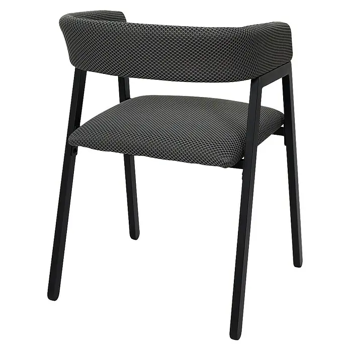 Home Deco Factory Silla Atom - Gris, 2 ud. - Silla moderna con estructura metálica negra y tejido de malla gris para asiento y respaldo. Ideal para la oficina o el comedor.