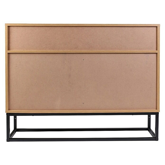 Home Deco Factory Abbot Aparador (L x An x Al: 29 x 100 x 80 cm, Marrón/Negro, Número de cajones: 2 ud., Número de puertas: 2 ud.) | BAUHAUS