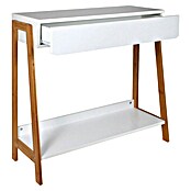 Home Deco Factory Mesa auxiliar (L x An x Al: 34 x 83,8 x 77 cm, Blanco/Marrón, MDF) | BAUHAUS