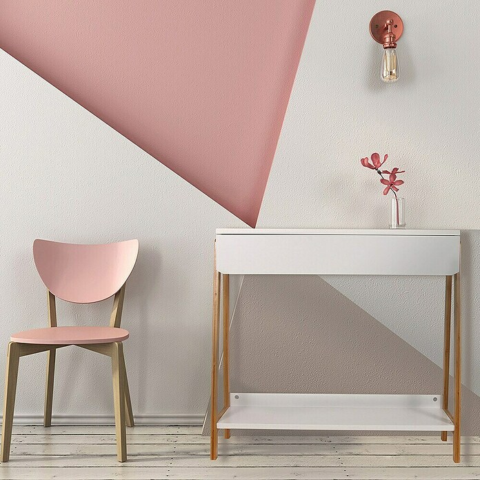 Home Deco Factory Mesa auxiliar (L x An x Al: 34 x 83,8 x 77 cm, Blanco/Marrón, MDF) | BAUHAUS