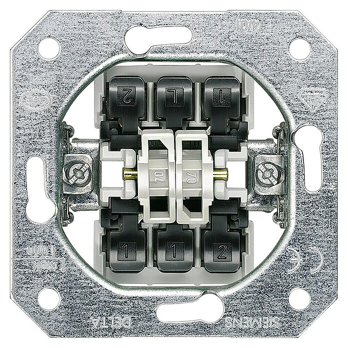 Siemens Doppelwechselschalter-Einsatz UP (10 A, Unterputzmontage, Silber, 250 V, Kunststoff) | BAUHAUS