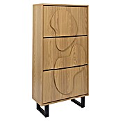 Home Deco Factory Calypso Zapatero (L x An x Al: 24 x 60 x 115 cm, Marrón/Negro, Número de compartimentos: 3 ud., Relieves curvos) | BAUHAUS