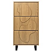 Home Deco Factory Calypso Zapatero (L x An x Al: 24 x 60 x 115 cm, Marrón/Negro, Número de compartimentos: 3 ud., Relieves curvos) | BAUHAUS