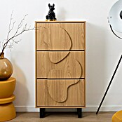 Home Deco Factory Calypso Zapatero (L x An x Al: 24 x 60 x 115 cm, Marrón/Negro, Número de compartimentos: 3 ud., Relieves curvos) | BAUHAUS