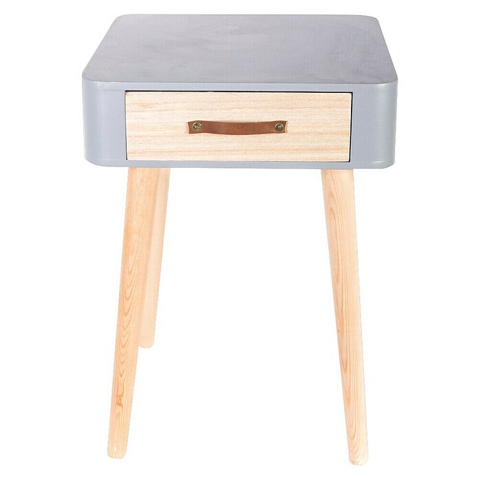 Home Deco Factory Mesita de noche (L x An x Al: 35 x 35 x 48 cm, Gris/Madera, Número de cajones: 1 ud.) | BAUHAUS