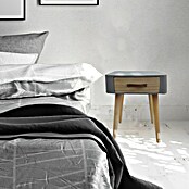 Home Deco Factory Mesita de noche (L x An x Al: 35 x 35 x 48 cm, Gris/Madera, Número de cajones: 1 ud.) | BAUHAUS
