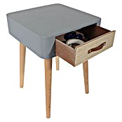 Home Deco Factory Mesita de noche (L x An x Al: 35 x 35 x 48 cm, Gris/Madera, Número de cajones: 1 ud.) | BAUHAUS