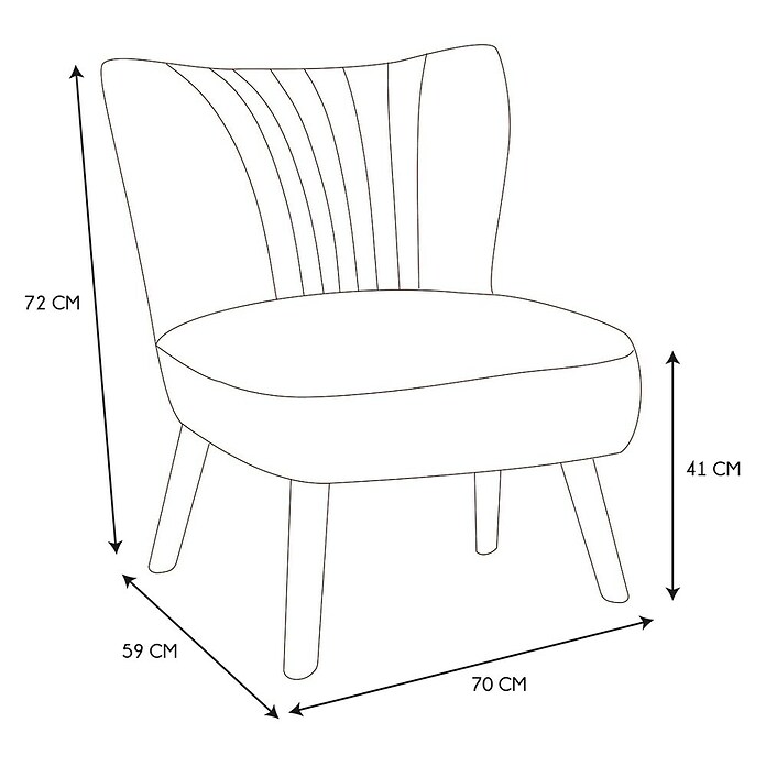Home Deco Factory Sillón Erika (L x An x Al: 59 x 70 x 72 cm, Blanco) | BAUHAUS