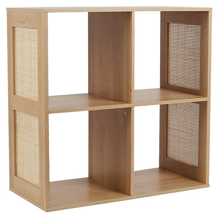 Home Deco Factory Bali Estantería de madera (L x An x Al: 32 x 66 x 66 cm, Marrón, Con ratán trenzado) | BAUHAUS