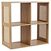 Home Deco Factory Bali Estantería de madera (L x An x Al: 32 x 66 x 66 cm, Marrón, Con ratán trenzado) | BAUHAUS