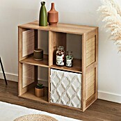 Home Deco Factory Bali Estantería de madera (L x An x Al: 32 x 66 x 66 cm, Marrón, Con ratán trenzado) | BAUHAUS