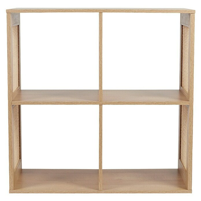 Home Deco Factory Bali Estantería de madera (L x An x Al: 32 x 66 x 66 cm, Marrón, Con ratán trenzado) | BAUHAUS