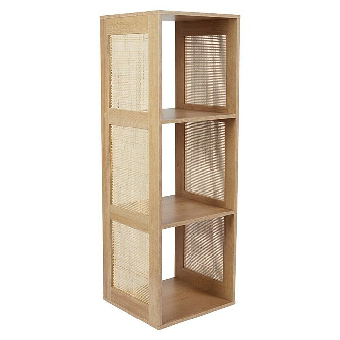 Home Deco Factory Bali Estantería de madera (L x An x Al: 32 x 31 x 99 cm, Marrón, Con ratán trenzado) | BAUHAUS
