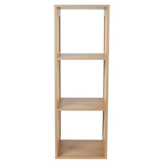 Home Deco Factory Bali Estantería de madera (L x An x Al: 32 x 31 x 99 cm, Marrón, Con ratán trenzado) | BAUHAUS