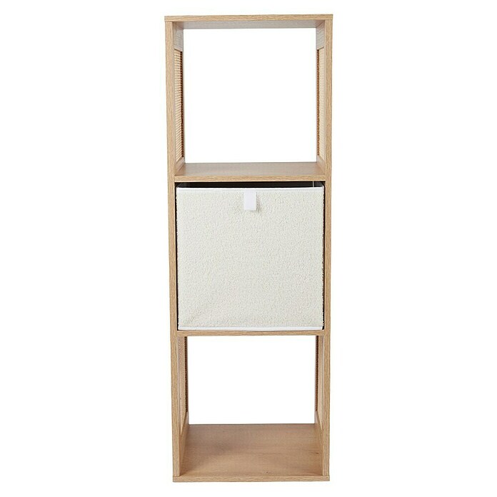 Home Deco Factory Bali Estantería de madera (L x An x Al: 32 x 31 x 99 cm, Marrón, Con ratán trenzado) | BAUHAUS
