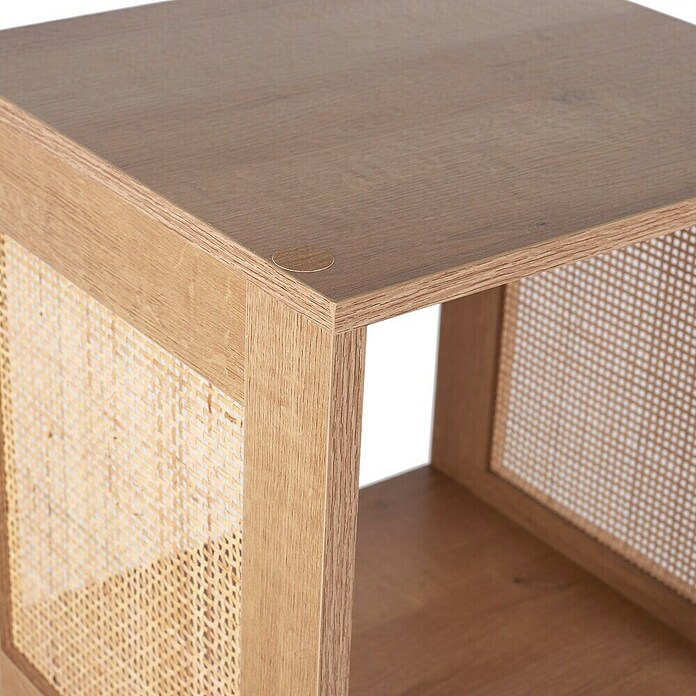Home Deco Factory Bali Estantería de madera (L x An x Al: 32 x 31 x 99 cm, Marrón, Con ratán trenzado) | BAUHAUS