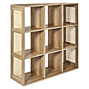Home Deco Factory Bali Estantería de madera (L x An x Al: 32 x 99,6 x 99 cm, Marrón, Con ratán trenzado) | BAUHAUS
