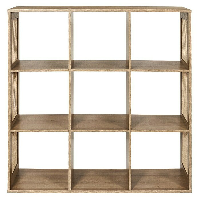 Home Deco Factory Bali Estantería de madera (L x An x Al: 32 x 99,6 x 99 cm, Marrón, Con ratán trenzado) | BAUHAUS