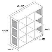 Home Deco Factory Bali Estantería de madera (L x An x Al: 32 x 99,6 x 99 cm, Marrón, Con ratán trenzado) | BAUHAUS