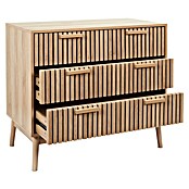 Home Deco Factory Klaus Cómoda (L x An x Al: 49 x 90 x 79 cm, Marrón, Número de cajones: 3 ud., Diseño acanalado) | BAUHAUS