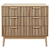 Home Deco Factory Klaus Cómoda (L x An x Al: 49 x 90 x 79 cm, Marrón, Número de cajones: 3 ud., Diseño acanalado) | BAUHAUS