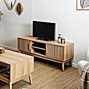 Home Deco Factory Klaus Mueble para TV (L x An x Al: 40 x 117 x 48 cm, Marrón, Diseño acanalado) | BAUHAUS